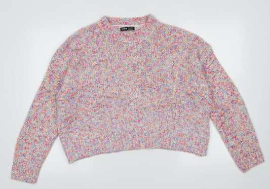 SheIn Womens Multicoloured Geometric Acrylic Pullover Sweatshirt Size M  Pullover