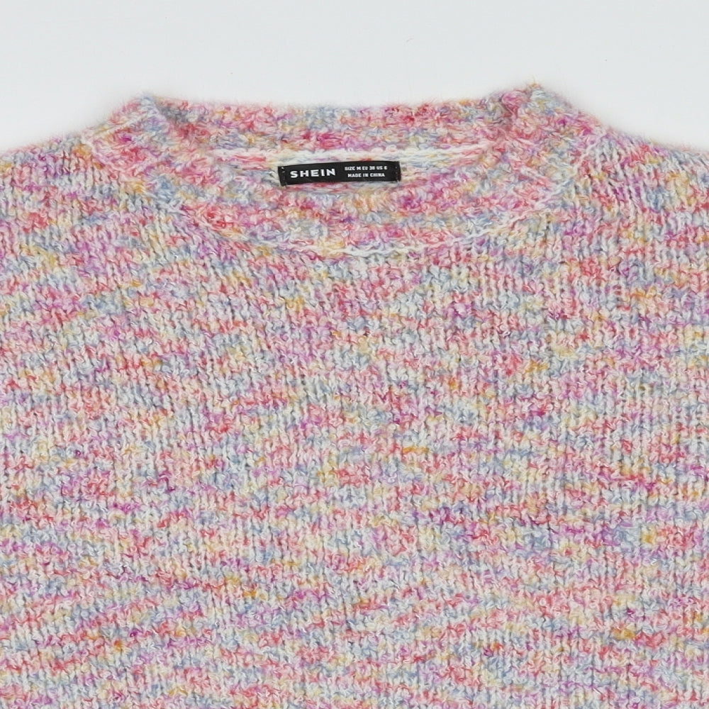 SheIn Womens Multicoloured Geometric Acrylic Pullover Sweatshirt Size M  Pullover