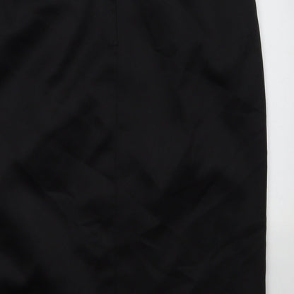 Ozone Womens Black  Polyester A-Line Skirt Size 12   Zip