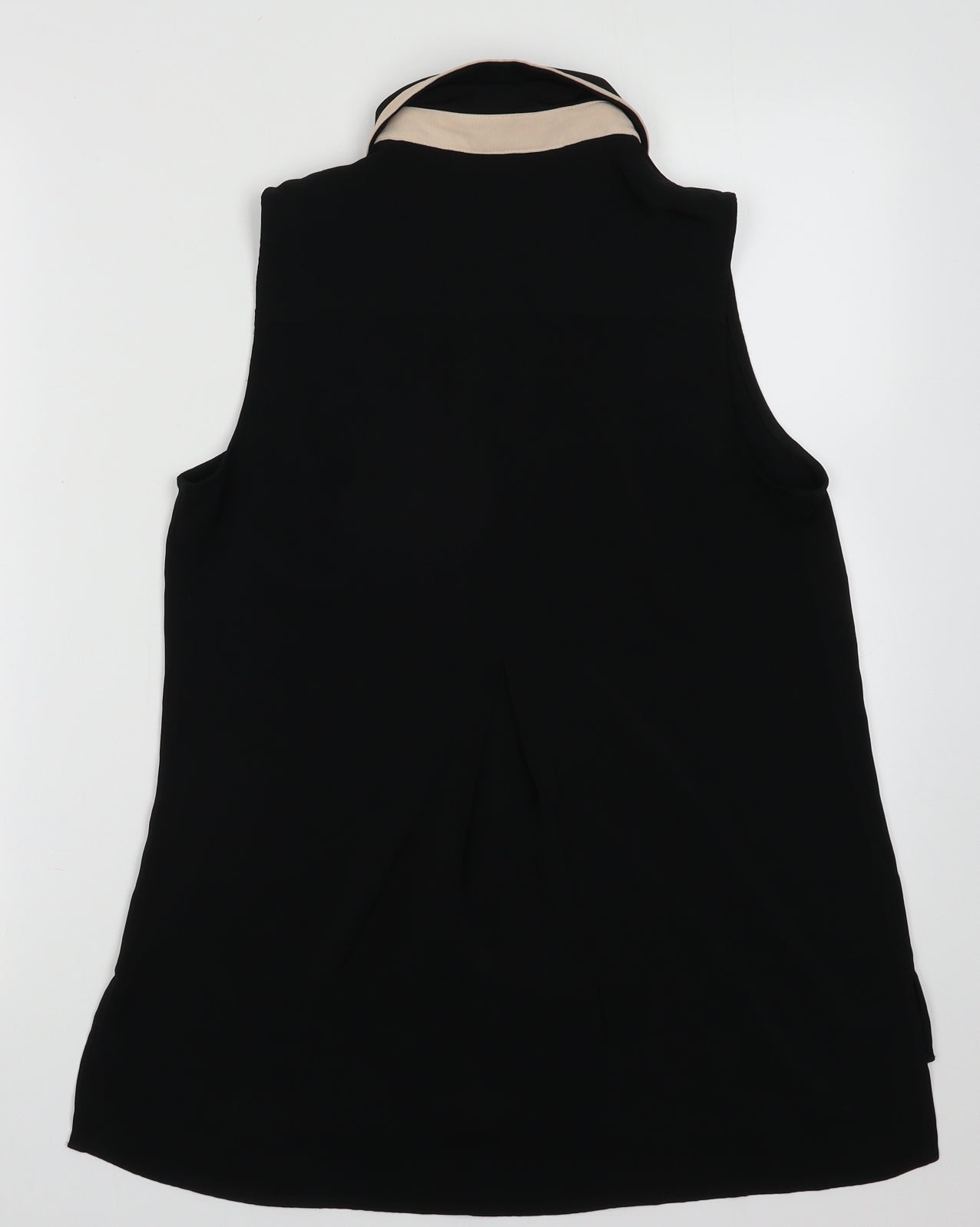 Warehouse Womens Black  Polyester Basic Button-Up Size 10 Collared