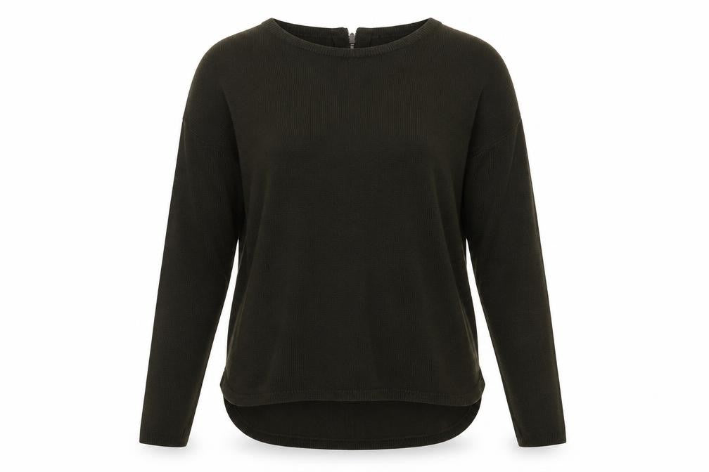 New Look Womens Green  Acrylic Pullover Sweatshirt Size 12  Zip