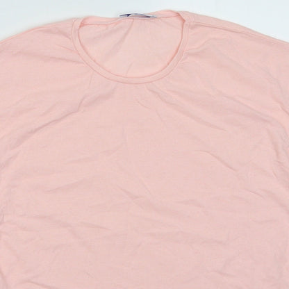 Jetty Womens Pink  Polyester Basic T-Shirt Size S Crew Neck