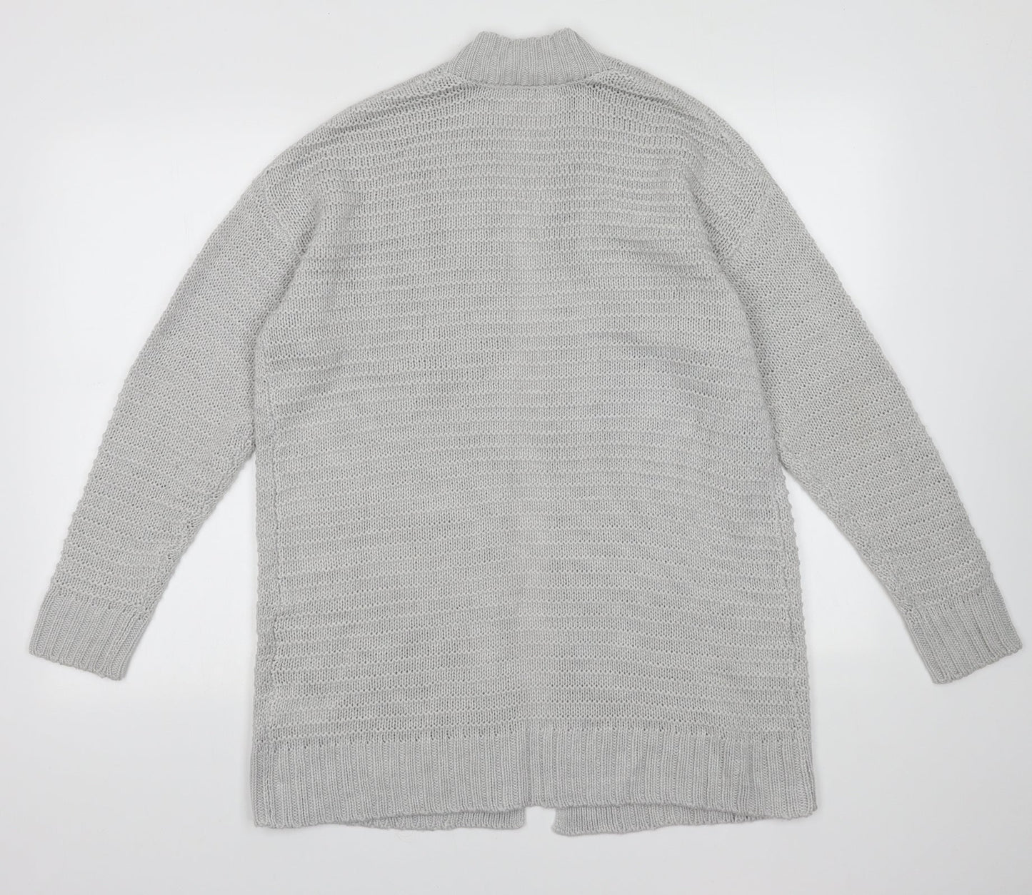 H&M Womens Grey V-Neck  Acrylic Cardigan Jumper Size S