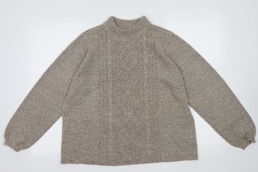 BM Womens Beige Argyle/Diamond Acrylic Pullover Sweatshirt Size M  Pullover