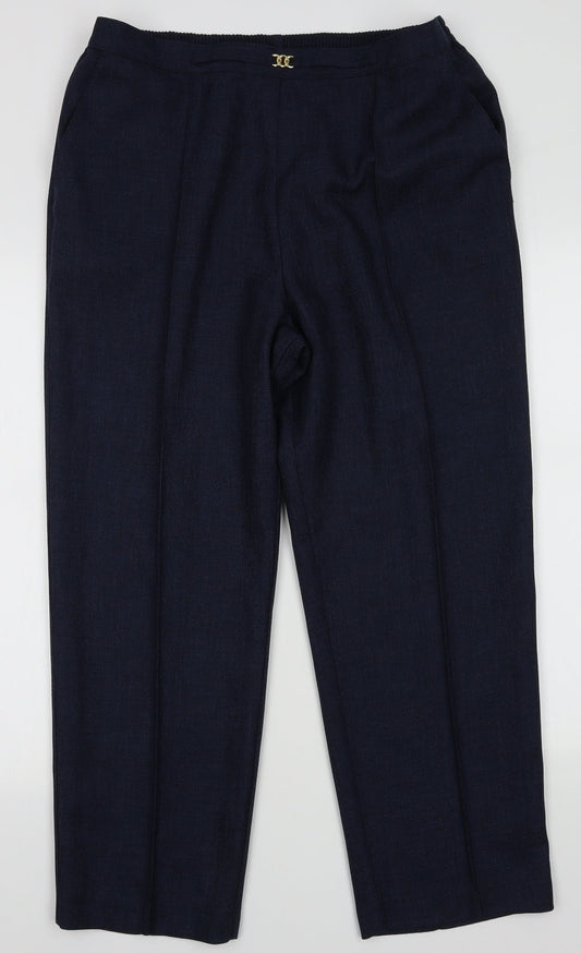 Marks and Spencer Womens Blue  Polyester Trousers  Size 18 L28 in Regular
