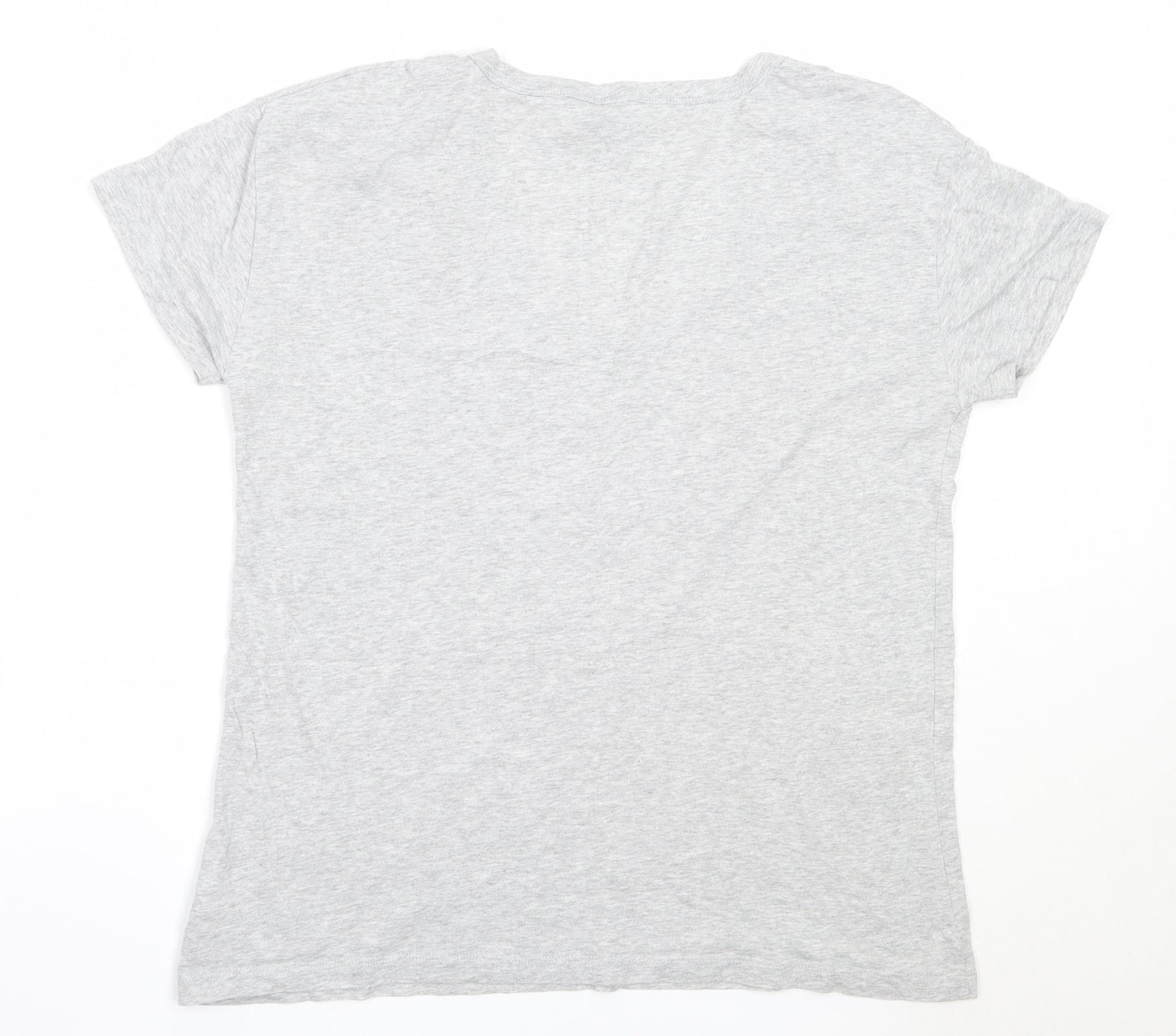 NEXT Womens Grey  Cotton Basic T-Shirt Size 14 Round Neck