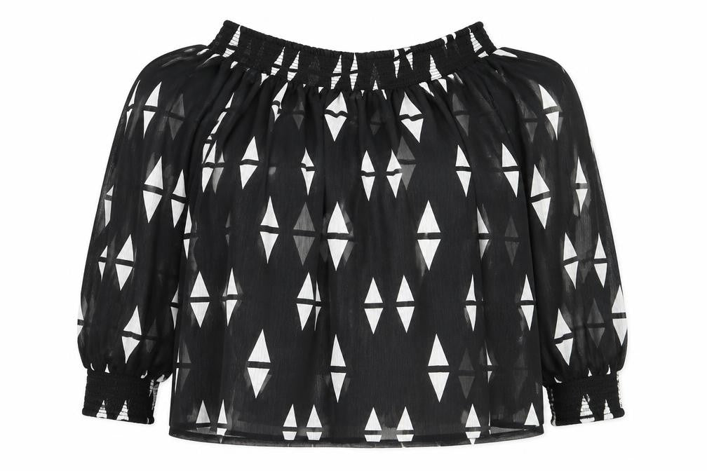 H&M Womens Black  Polyester Basic Blouse Size 10 Off the Shoulder