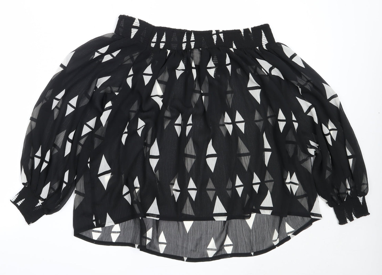 H&M Womens Black  Polyester Basic Blouse Size 10 Off the Shoulder