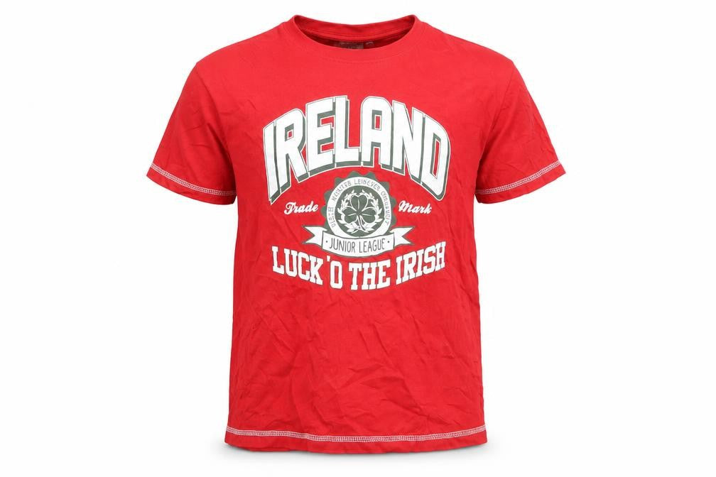 Preworn Boys Red  Cotton Basic T-Shirt Size 11-12 Years Round Neck  - ireland
