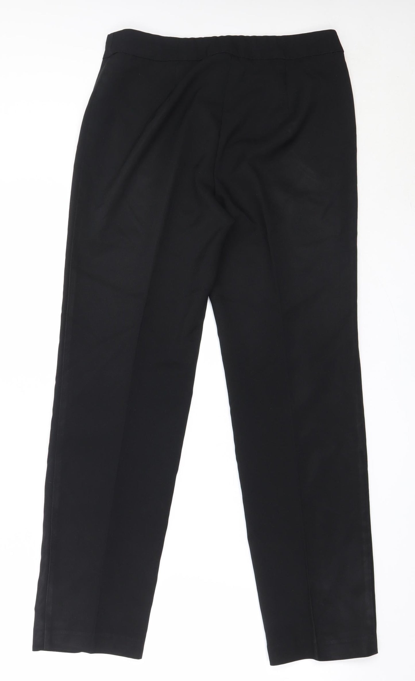 Papaya Womens Black  Polyester Trousers  Size 10 L28.5 in Regular