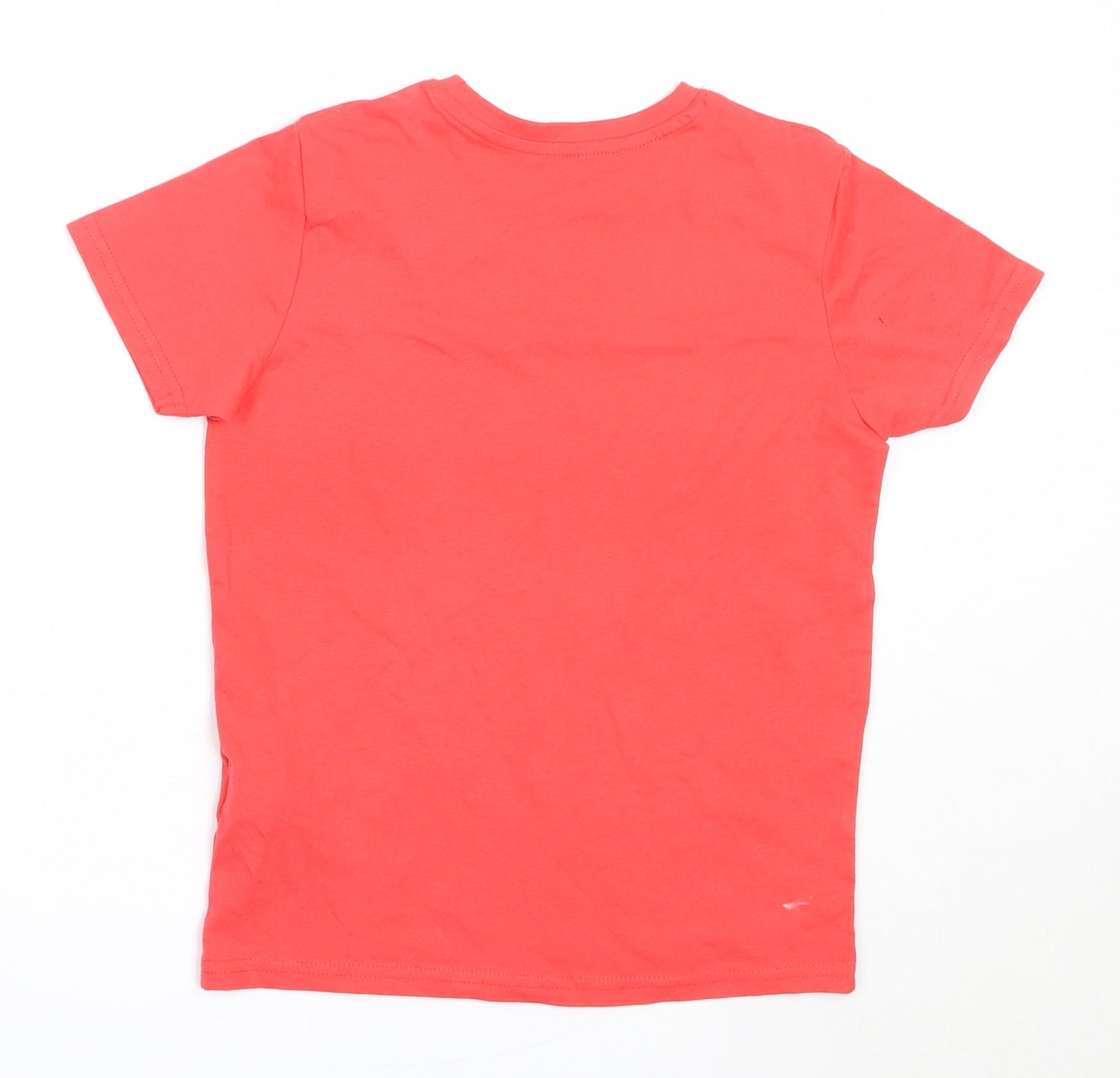 Primark Boys Red  Cotton Basic T-Shirt Size 7-8 Years Round Neck