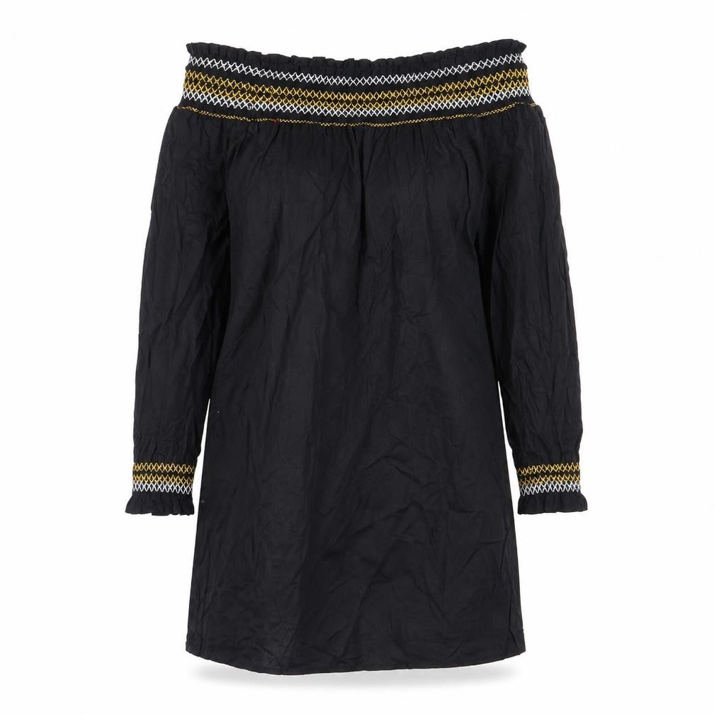 River Island Womens Black  Cotton Shift  Size 6  Off the Shoulder