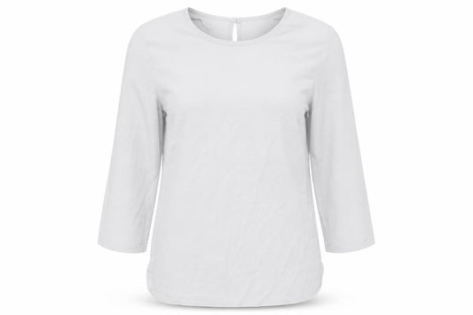 Atmosphere Womens Grey  Polyester Basic Blouse Size 4 Round Neck