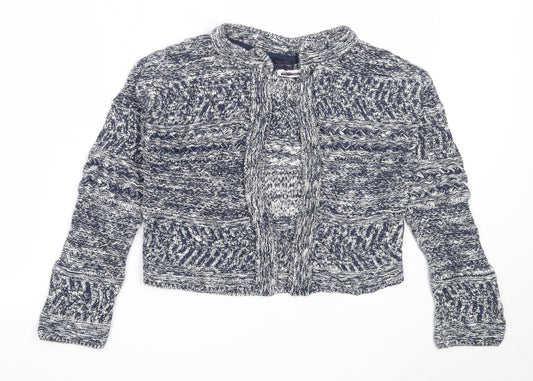 Marks and Spencer Womens Blue Round Neck  Cotton Cardigan Jumper Size S