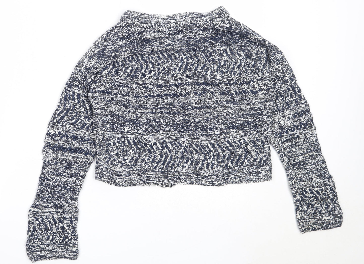 Marks and Spencer Womens Blue Round Neck  Cotton Cardigan Jumper Size S