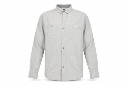 F&F Mens Grey  Cotton  Button-Up Size L Collared