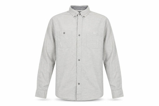 F&F Mens Grey  Cotton  Button-Up Size L Collared