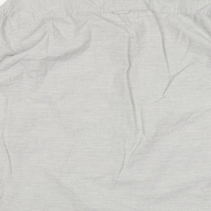 F&F Mens Grey  Cotton  Button-Up Size L Collared