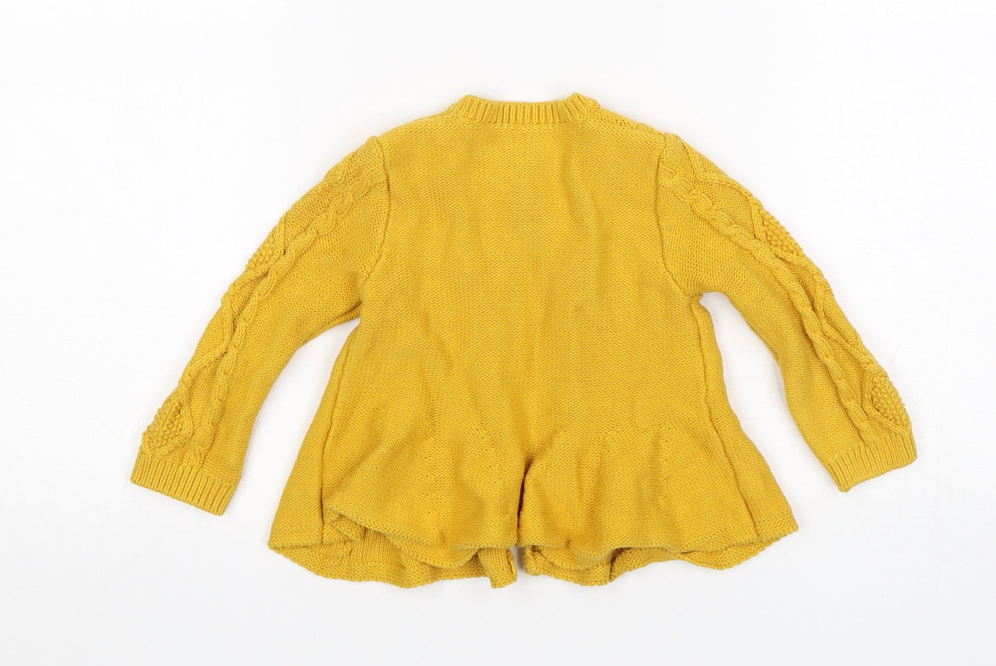 Nutmeg Girls Yellow  Cotton Cardigan Jumper Size 9-12 Months