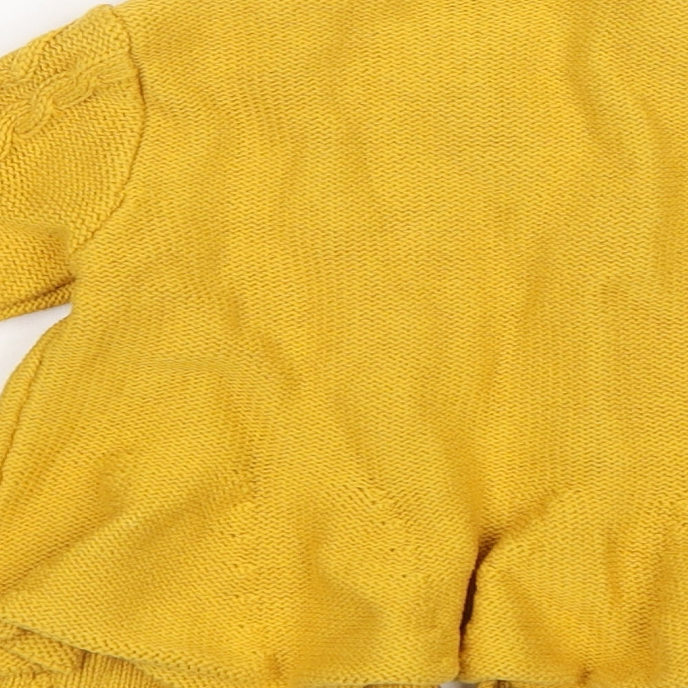 Nutmeg Girls Yellow  Cotton Cardigan Jumper Size 9-12 Months