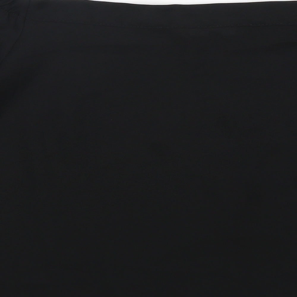 New Look Womens Black  Polyester Basic Blouse Size 12 Boat Neck