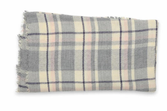 Zenelk Womens Multicoloured Plaid Acrylic  Shawl/Wrap
