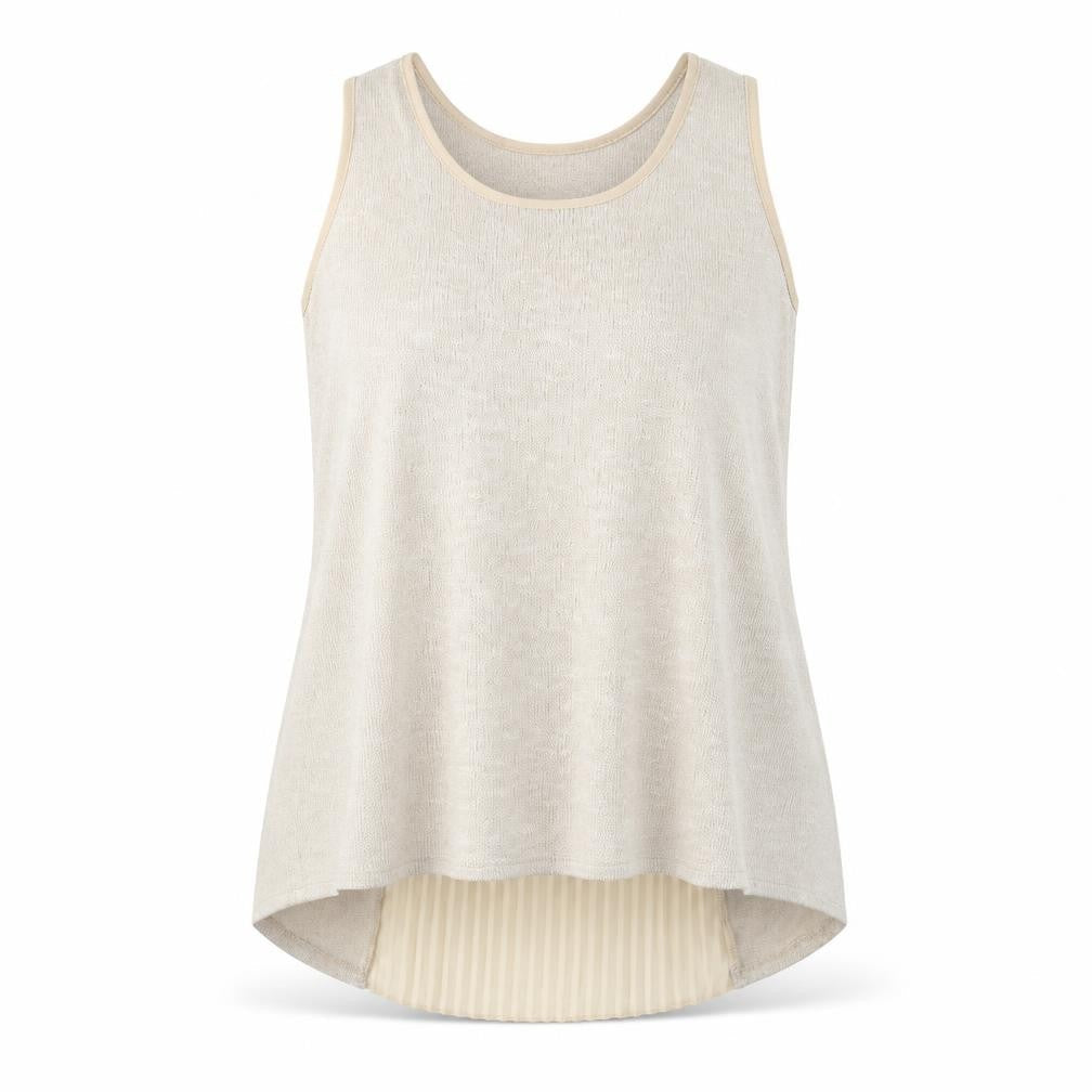 Green Envelope Womens Beige  Polyester Basic Tank Size L Round Neck