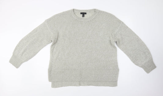 New Look Womens Grey Crew Neck  Acrylic Pullover Jumper Size L