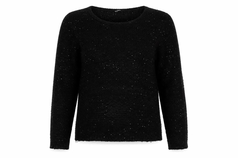 Amara Reya Womens Black Round Neck  Acrylic Pullover Jumper Size 16