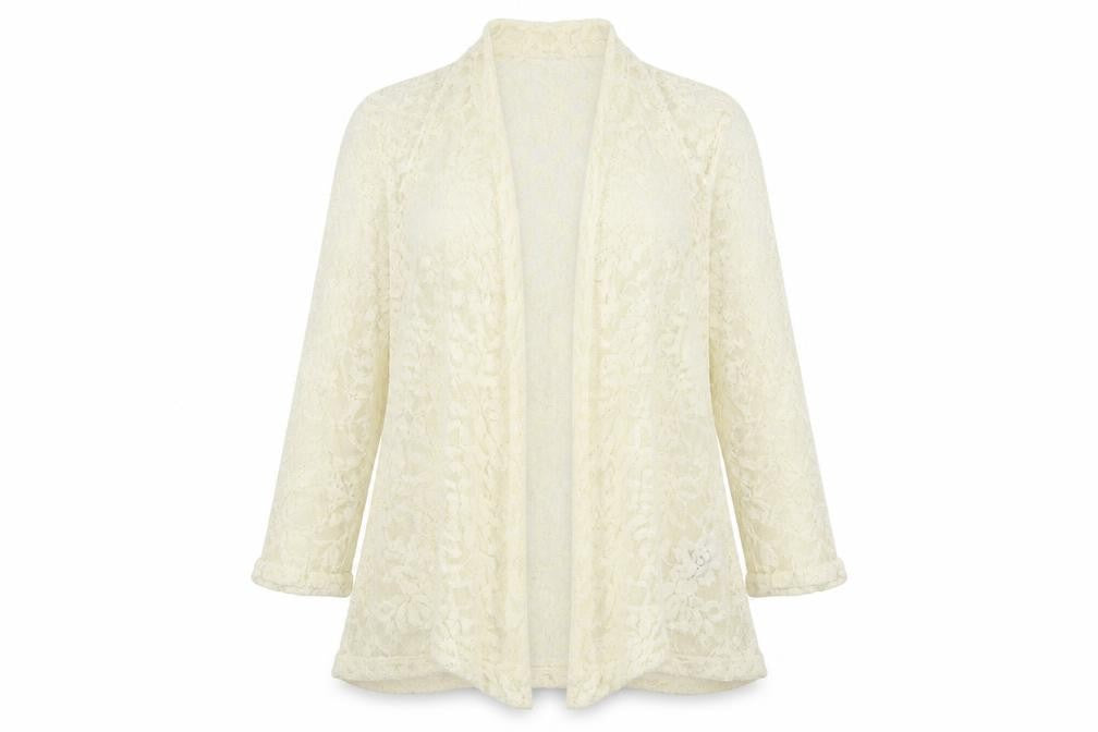 New Look Womens Ivory V-Neck  Nylon Cardigan Jumper Size 8