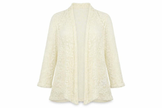 New Look Womens Ivory V-Neck  Nylon Cardigan Jumper Size 8