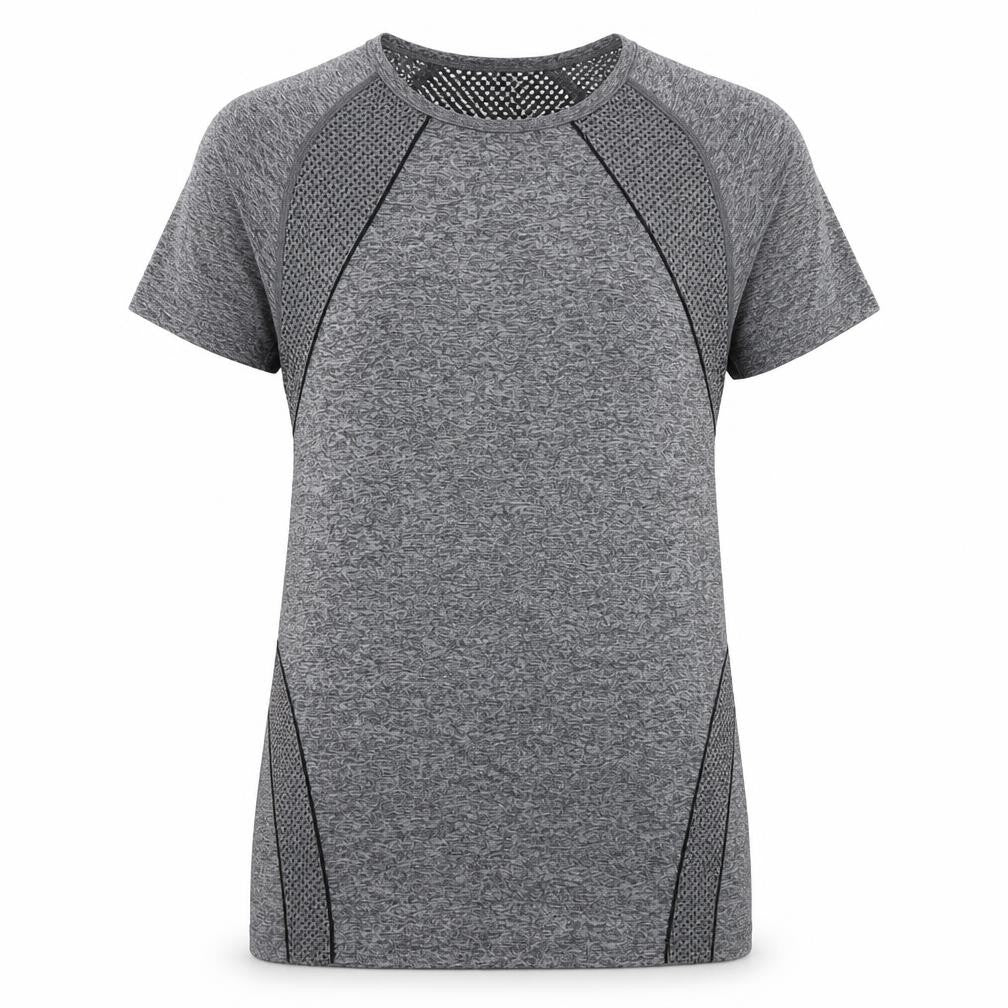 Workout Womens Grey  Polyamide Basic T-Shirt Size 6 Round Neck