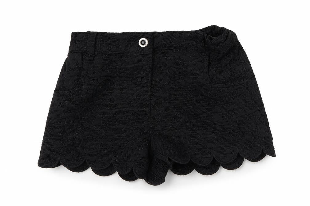 TU Girls Black Floral Polyester Chino Shorts Size 7 Years  Regular Zip