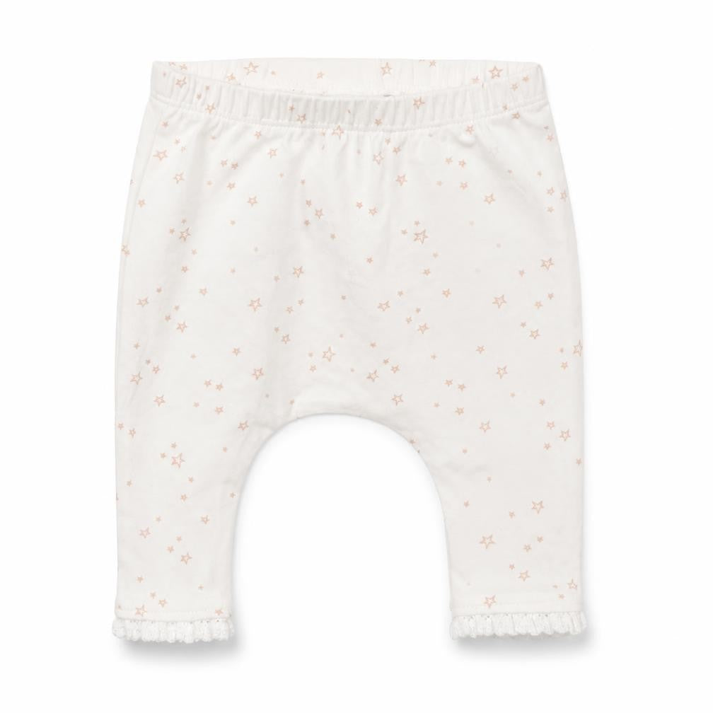 Next Baby White  Cotton Jogger Trousers Size 0-3 Months   - Stars