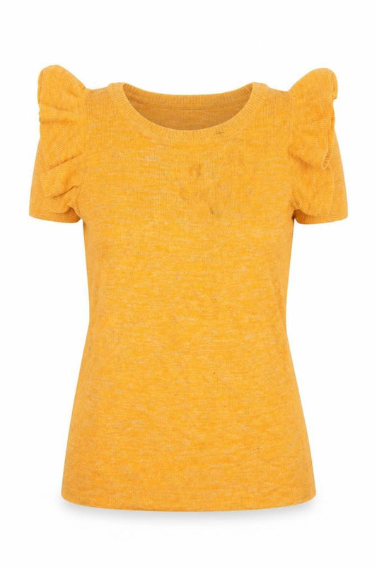 NEXT Womens Orange  Linen Basic T-Shirt Size 8 Boat Neck