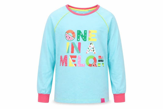 Harry Bear Girls Blue Geometric Cotton Top Pyjama Top Size 7 Years  Pullover - One in a Melon