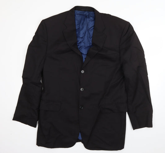 Torre Mens Black  Wool Jacket Suit Jacket Size L