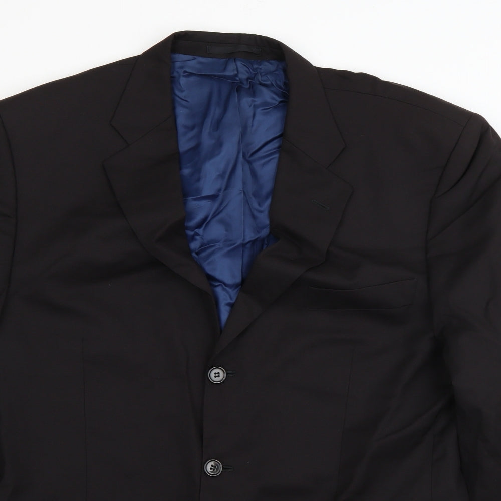 Torre Mens Black  Wool Jacket Suit Jacket Size L