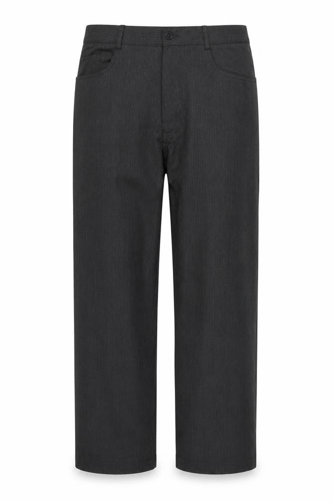 Taylor & Wright  Mens Grey Striped Polyester Trousers  Size 34 L29 in Regular Button