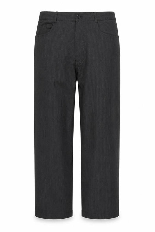 Taylor & Wright  Mens Grey Striped Polyester Trousers  Size 34 L29 in Regular Button
