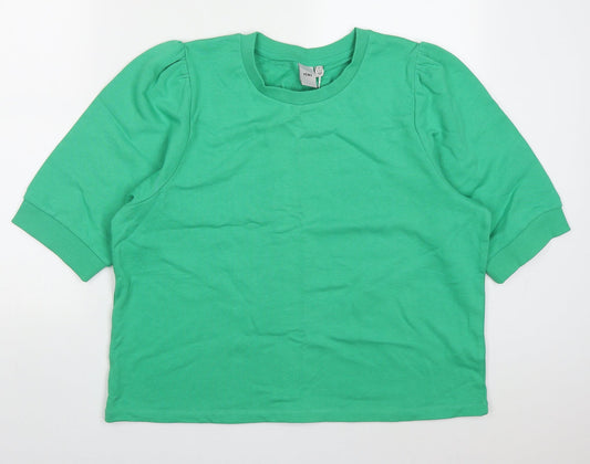 ICHI Womens Gold  Cotton Pullover Sweatshirt Size XL  Pullover