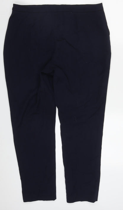 F&F Womens Blue  Polyester Trousers  Size 14 L27 in Regular Button