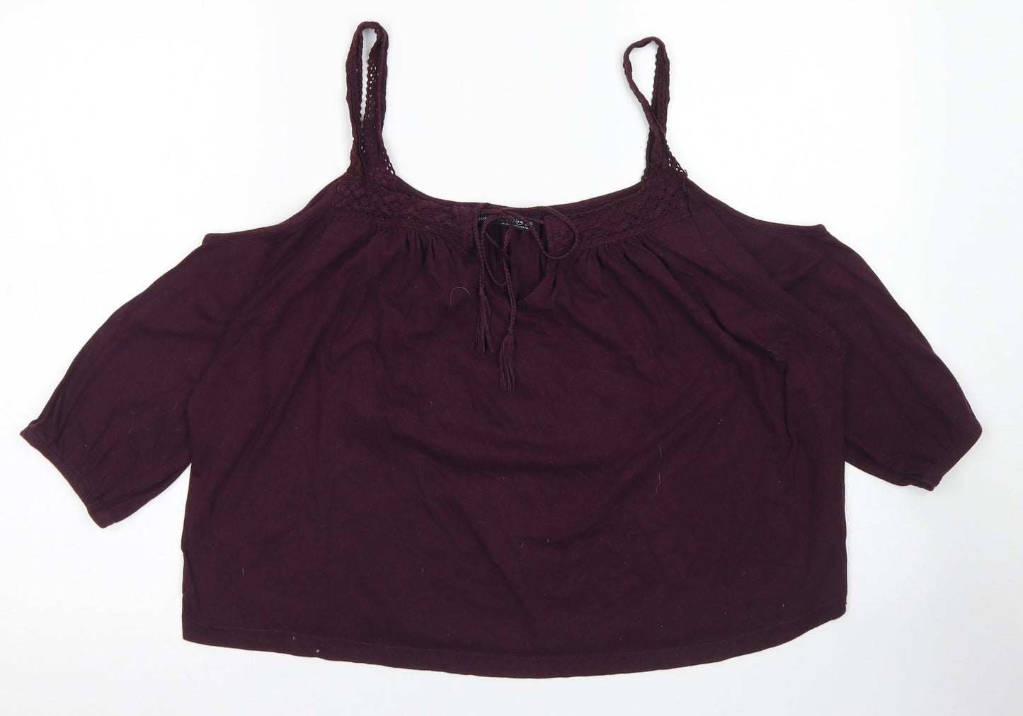 Atmosphere Womens Pink  Cotton Cropped Blouse Size 16 Off the Shoulder