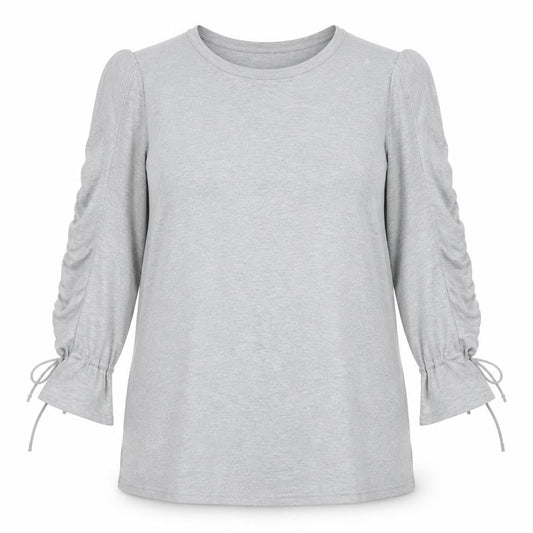 Eight Womens Grey  Cotton A-Line  Size L  Crew Neck