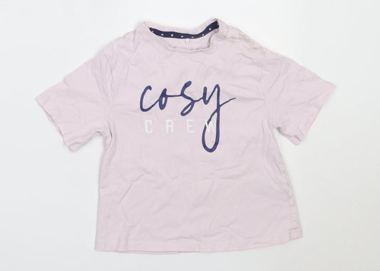 George Girls Pink Solid Cotton Top Pyjama Top Size 5-6 Years