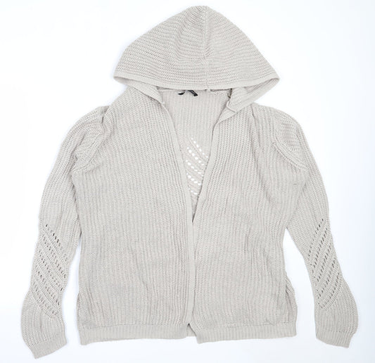 Select Womens Beige Round Neck  Acrylic Cardigan Jumper Size 16