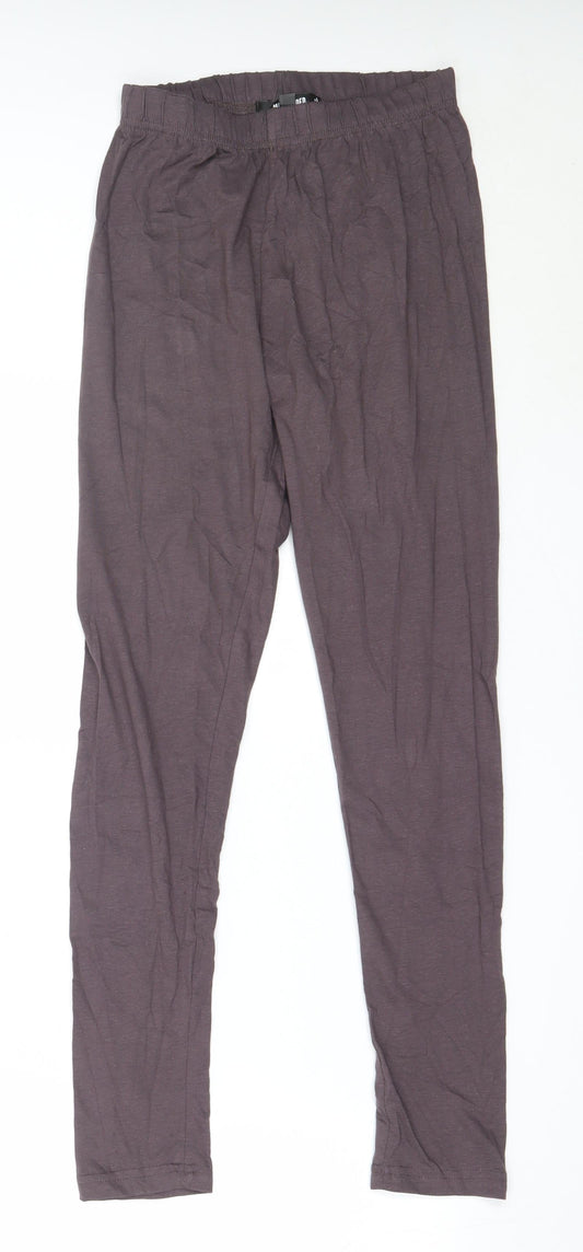 Missguided Womens Brown Solid Cotton Capri Pyjama Pants Size 8