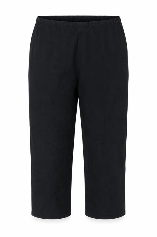 Preworn Womens Black  Cotton Cropped Trousers Size L L21 in Regular