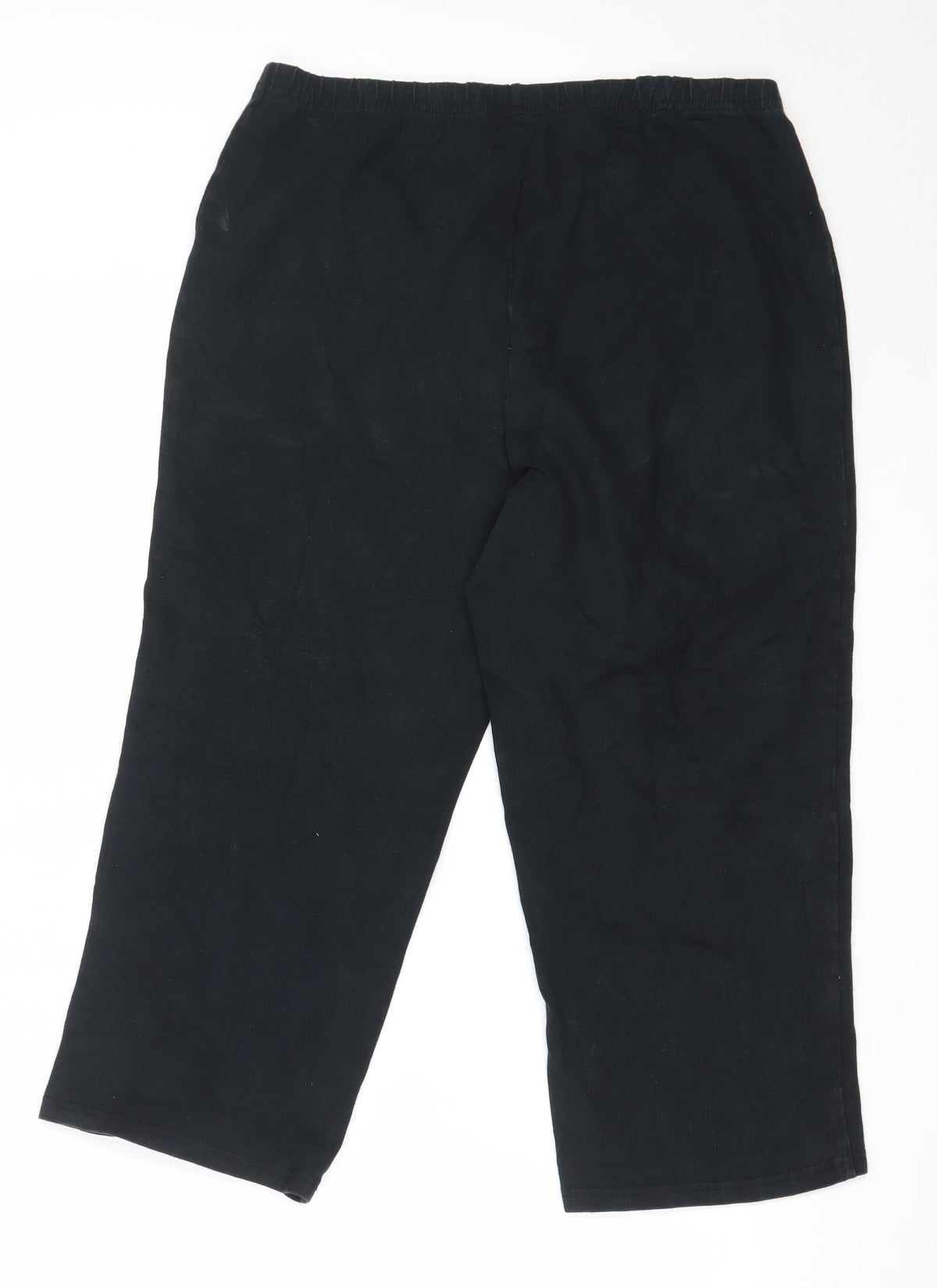 Preworn Womens Black  Cotton Cropped Trousers Size L L21 in Regular