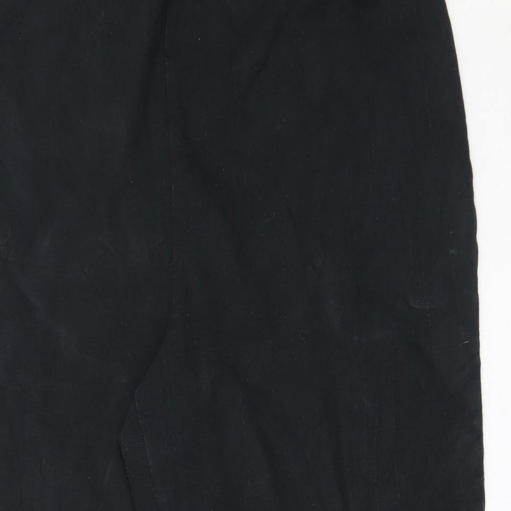 Preworn Womens Black  Cotton Cropped Trousers Size L L21 in Regular